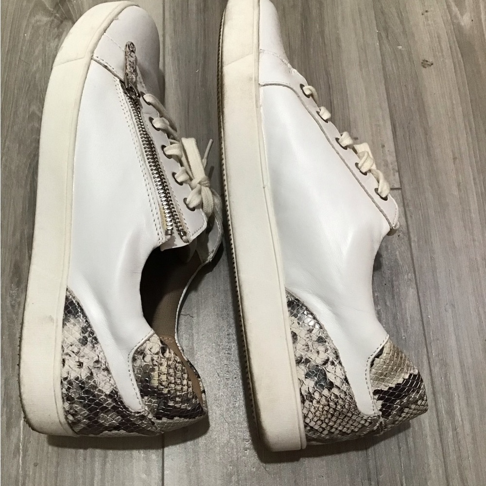Naturalizer White and Snake Print Sneakers